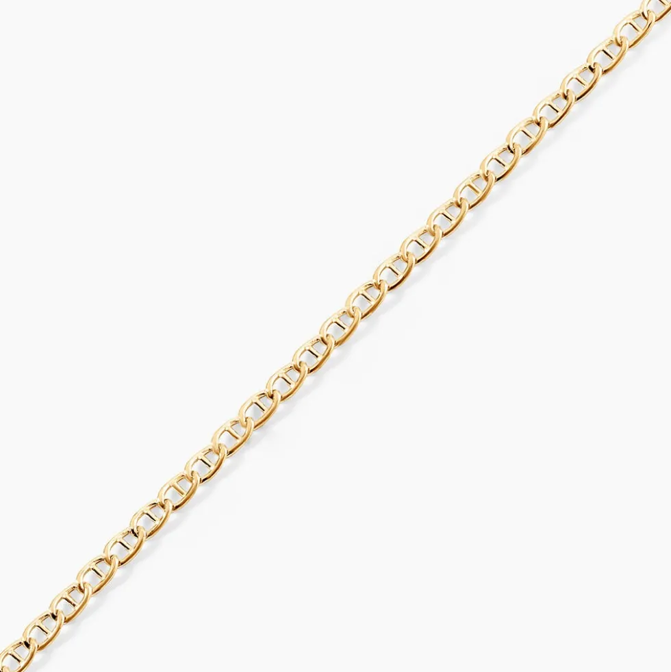 Collier Capucin Or Jaune Maille Marine Plate