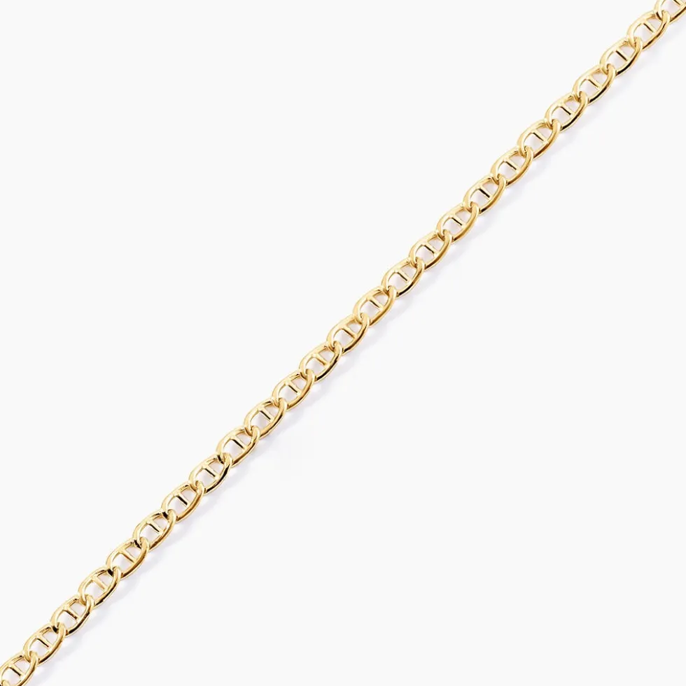 Collier Capucin Or Jaune Maille Marine Plate