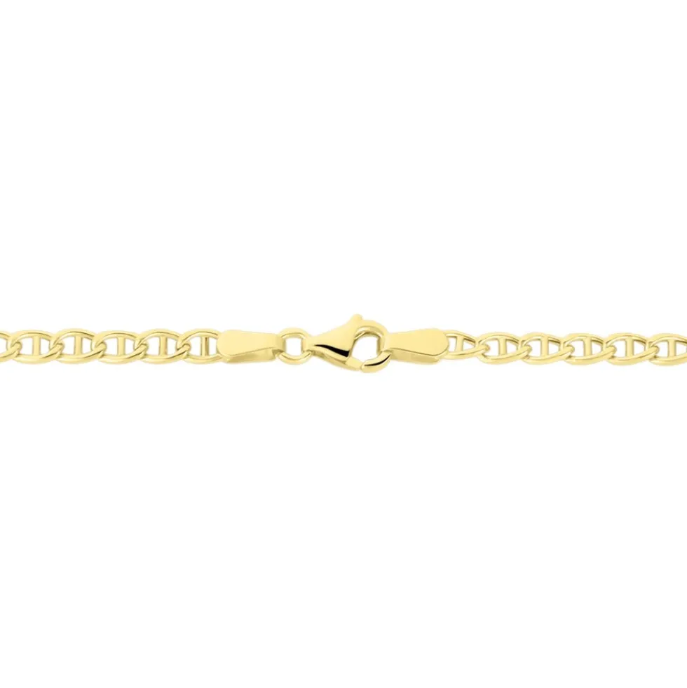 Collier Capucin Or Jaune Maille Marine Plate