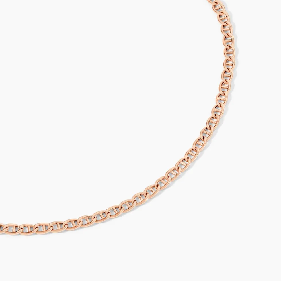 Collier Capucin Or Rose Maille Marine Plate