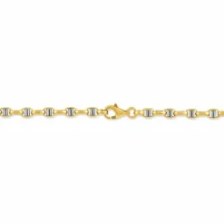 Collier Carlo Or Bicolore Maille Marine Ronde