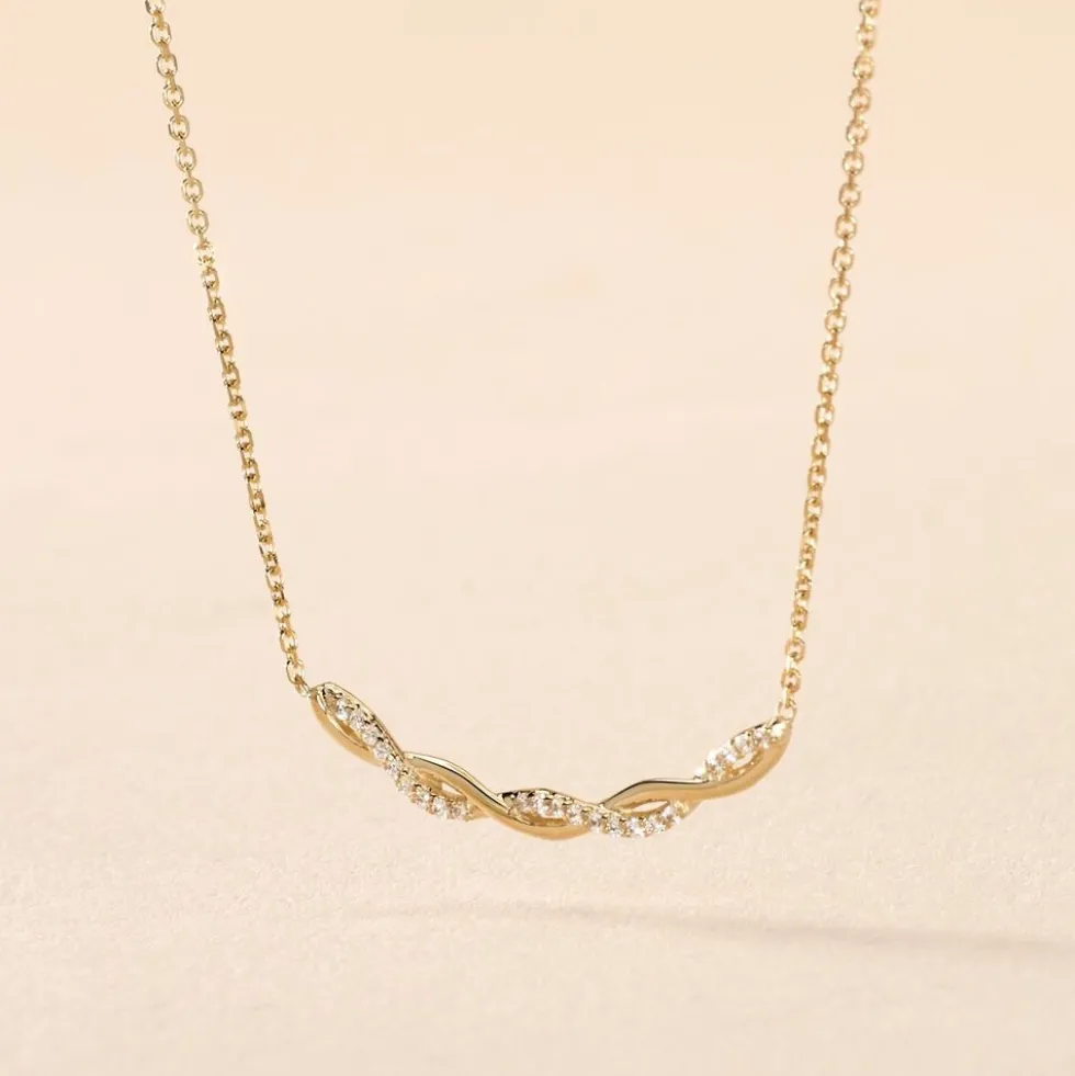 Collier Carolyne Or Jaune Oxyde De Zirconium