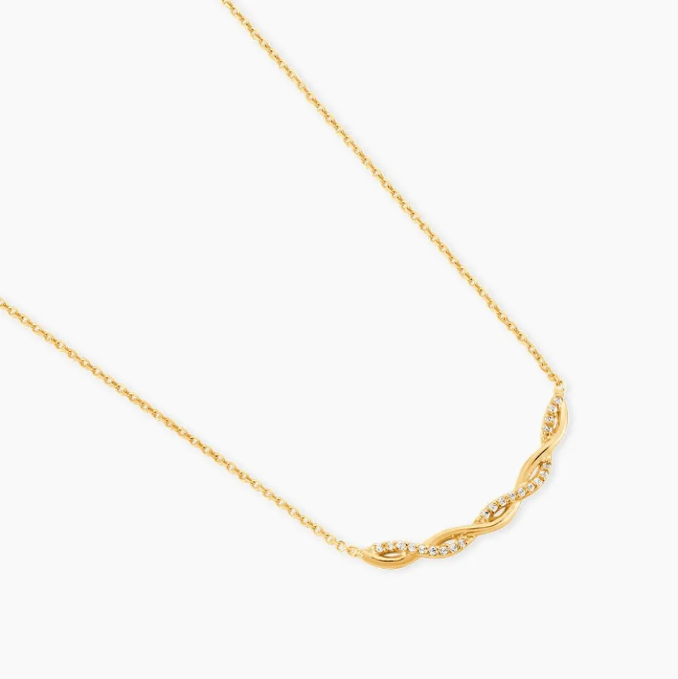 Collier Carolyne Or Jaune Oxyde De Zirconium