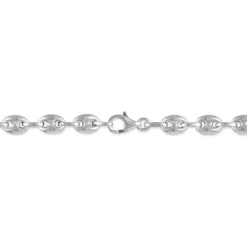 Collier Carrus Maille Grain De Cafe Argent Blanc