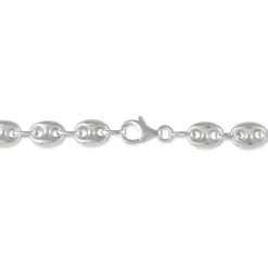 Collier Carrus Maille Grain De Cafe Argent Blanc