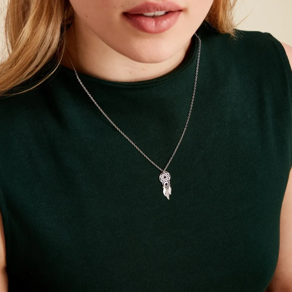 Collier Catchy Argent Blanc