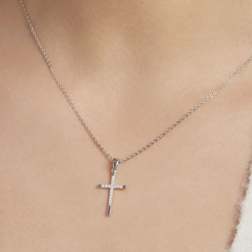 Collier Chirsta Argent Blanc Oxyde De Zirconium