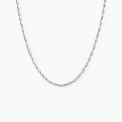 Collier Ciana Torsade Diamante Argent Blanc