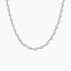 Collier Ciana Torsade Diamante Argent Blanc