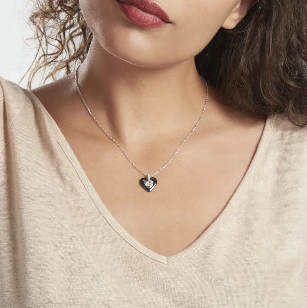 Collier Clarah Argent Blanc Céramique Et Oxyde De Zirconium
