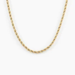 Collier Cordelia Maille Corde Et Venitienne Or Bicolore
