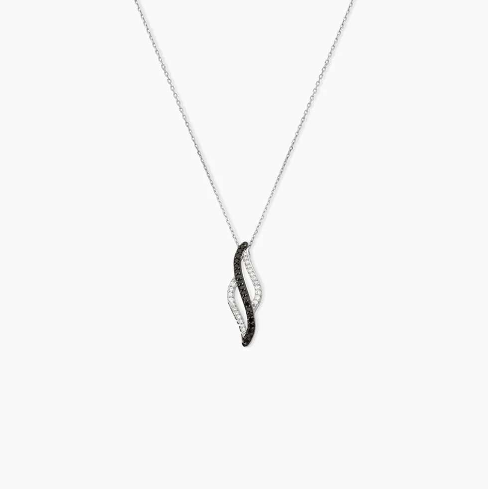 Collier Courbes Or Blanc Diamant