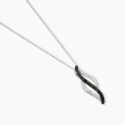 Collier Courbes Or Blanc Diamant