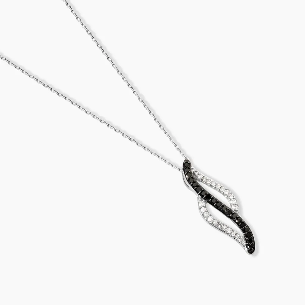 Collier Courbes Or Blanc Diamant
