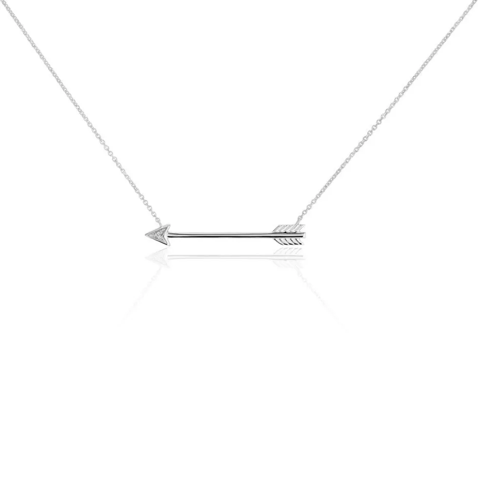 Collier Cupidon Or Blanc Diamant