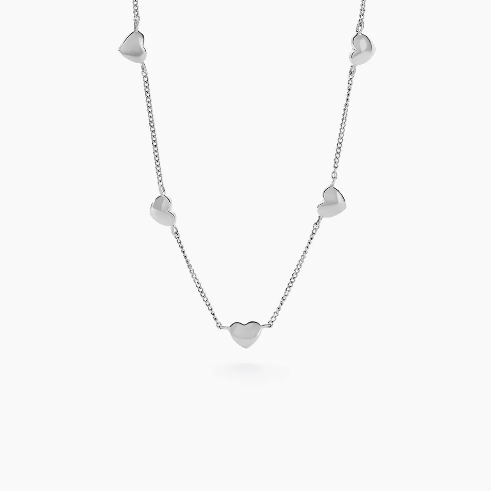 Collier Cœur D'amour Argent Blanc