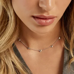 Collier Cœur D'amour Argent Blanc