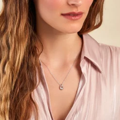 Collier Curve Argent Blanc