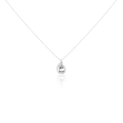 Collier Daen Or Blanc Topaze Oxyde