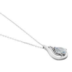 Collier Daen Or Blanc Topaze Oxyde