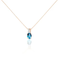Collier Dalia Or Rose Topaze Et Oxyde De Zirconium