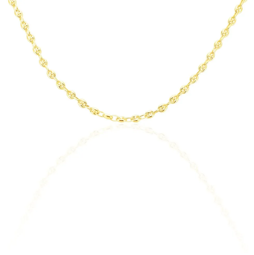 Collier Dami Maille Grain De Cafe Or Jaune