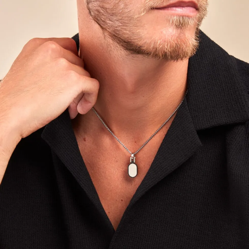 Collier Dax Acier Bicolore Oxyde De Zirconium