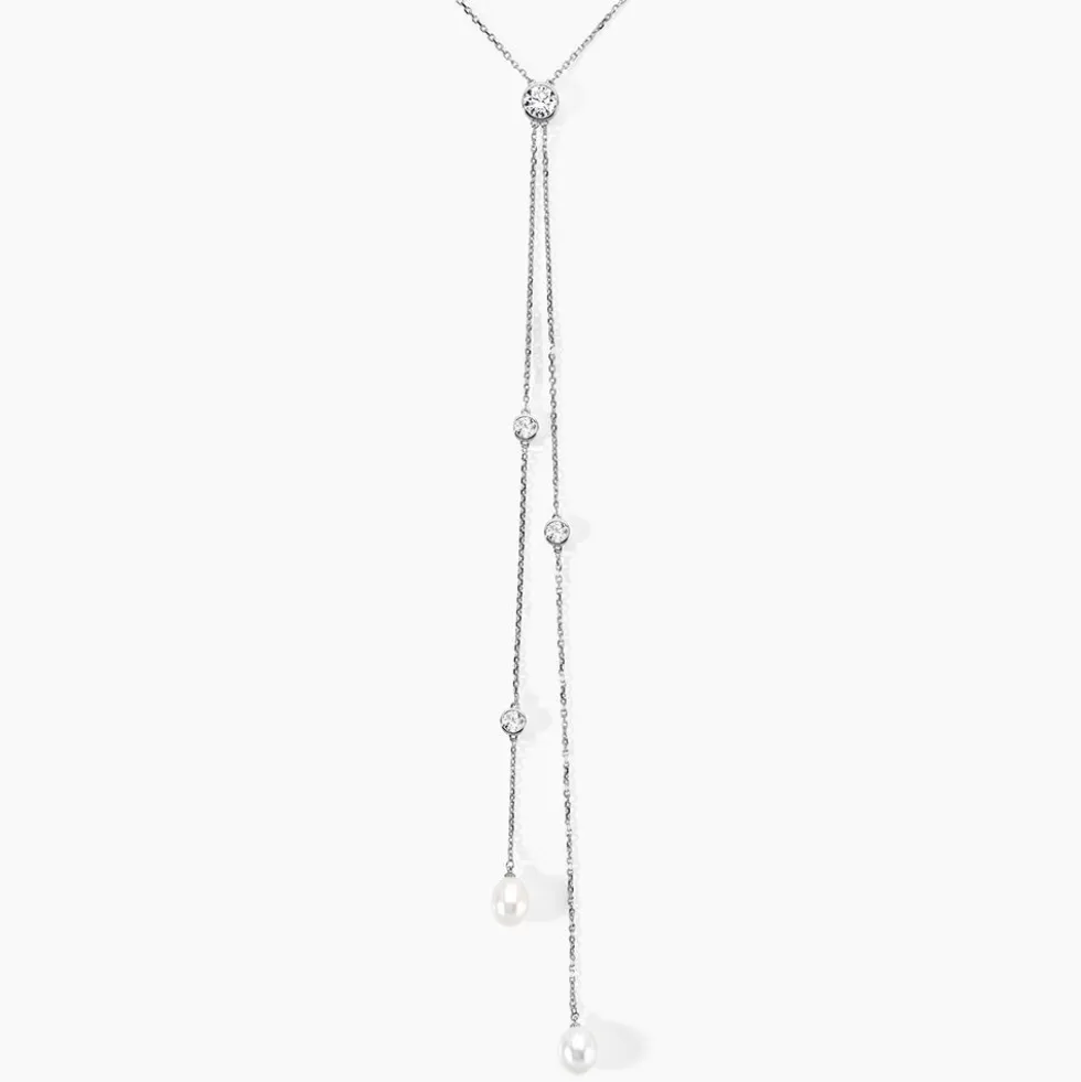 Collier De Dos Indigo Argent Perle De Culture Oxyde