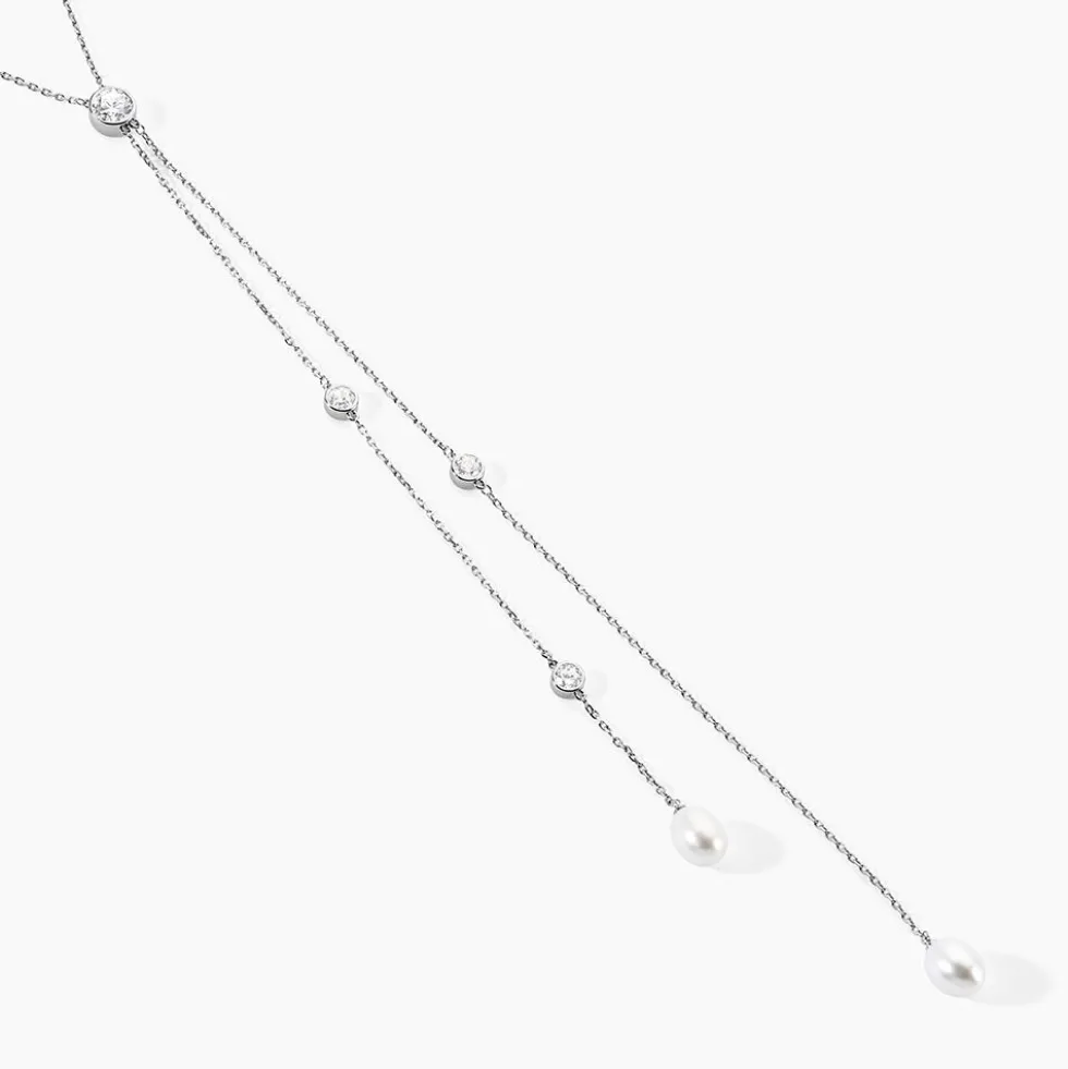Collier De Dos Indigo Argent Perle De Culture Oxyde