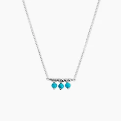 Collier Della Argent Blanc Turquoise