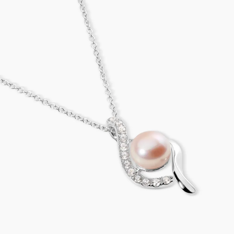 Collier Deniz Argent Blanc Perle De Culture Et Oxyde De Zirconium