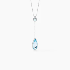 Collier Dennis Or Blanc Topaze