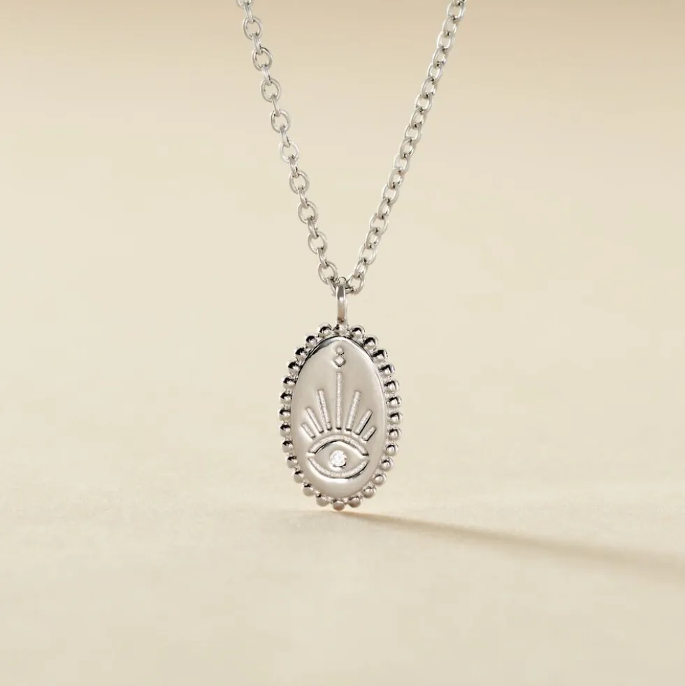 Collier Dhyana Argent Blanc Oxyde De Zirconium