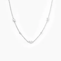 Collier Diep Argent Blanc Oxyde De Zirconium