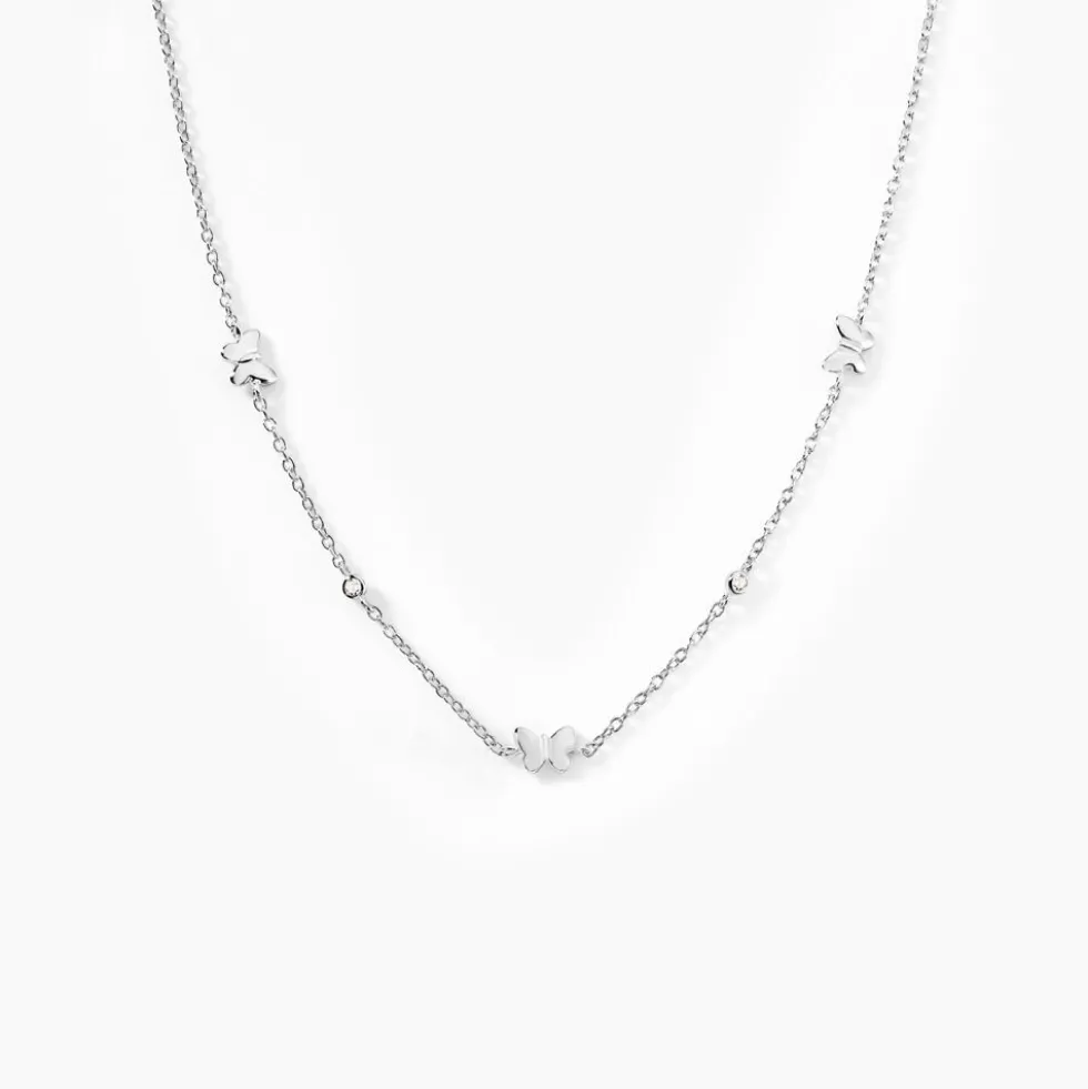 Collier Diep Argent Blanc Oxyde De Zirconium