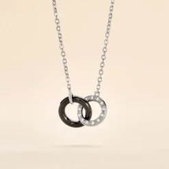 Collier Dina Argent Blanc Céramique Et Oxyde De Zirconium