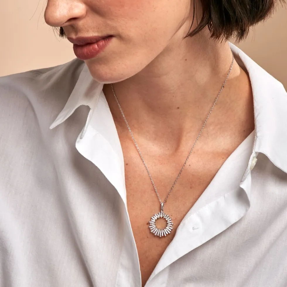Collier Doretta Argent Blanc Oxyde De Zirconium