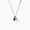Collier Doryne Or Blanc Topaze Améthyste