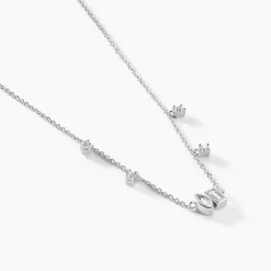 Collier Dua Argent Blanc Oxyde De Zirconium