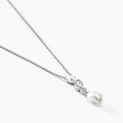 Collier Dua Argent Blanc Perle De Culture Oxyde De Zirconium