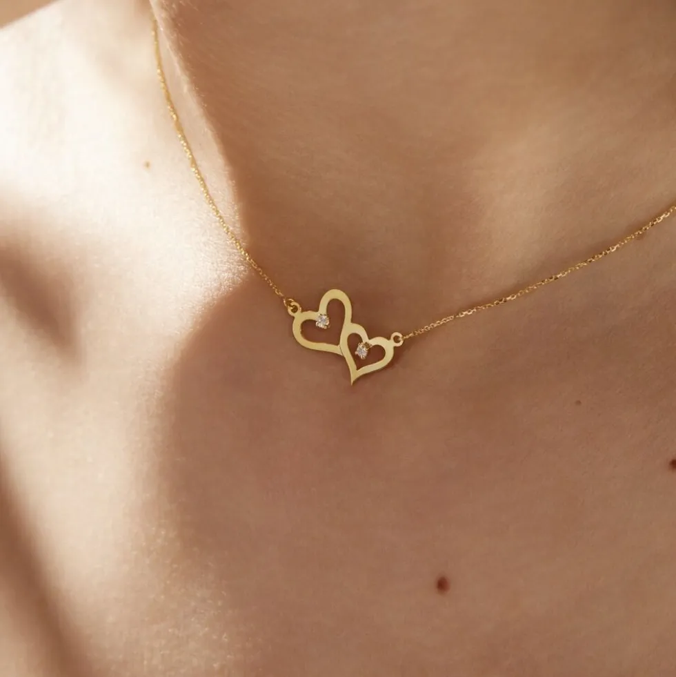 Collier Duleep Or Jaune Oxyde De Zirconium