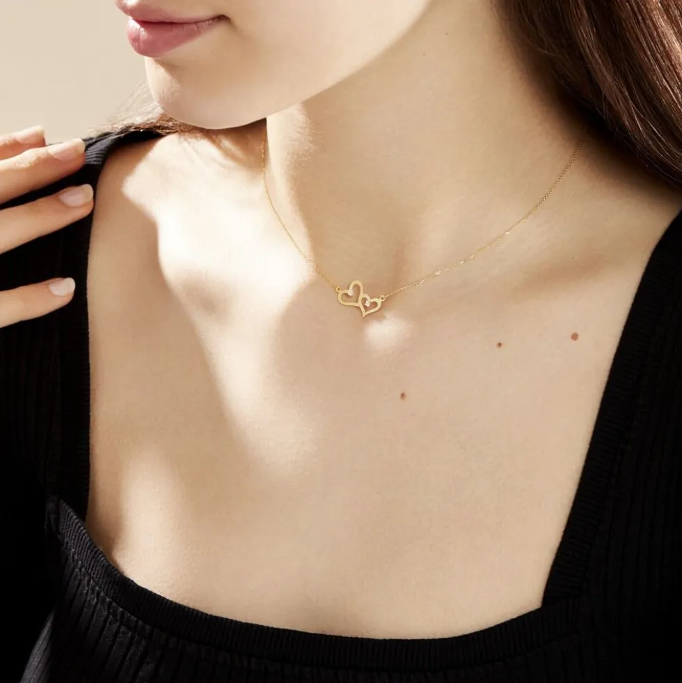 Collier Duleep Or Jaune Oxyde De Zirconium