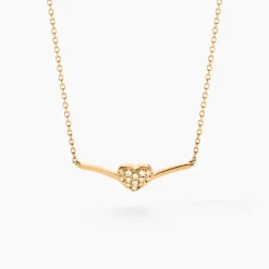 Collier Eclat D'amour Or Jaune Oxyde De Zirconium