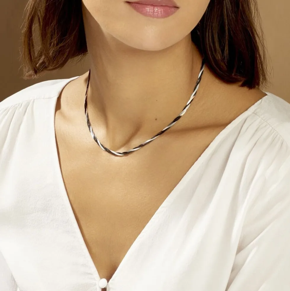 Collier Ehud Argent Bicolore