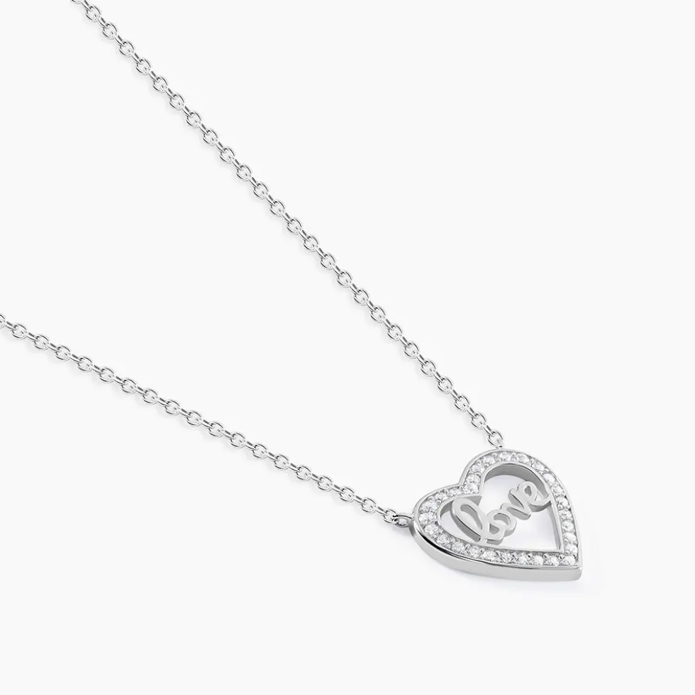 Collier Elansa Argent Blanc Oxyde De Zirconium