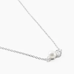 Collier Elea Argent Blanc Perle De Culture Oxyde De Zirconium