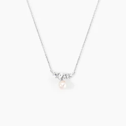 Collier Elea Argent Blanc Perle De Culture Oxyde De Zirconium