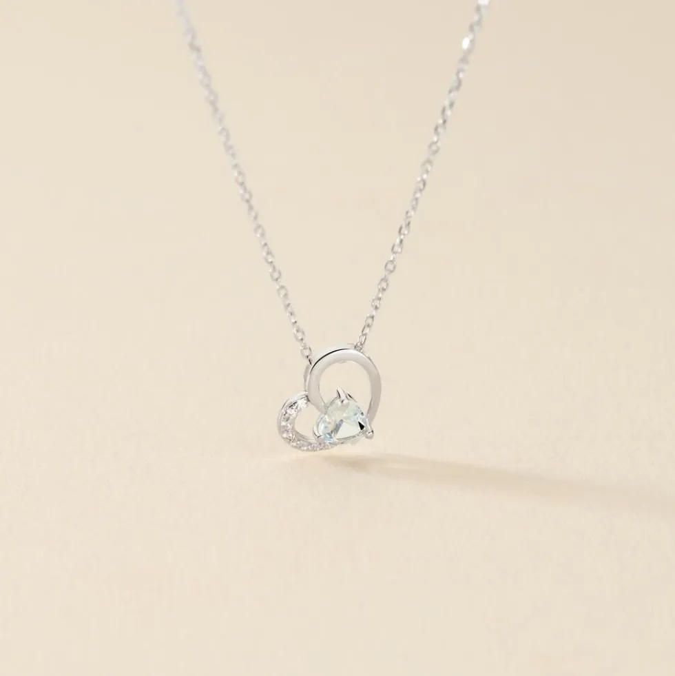 Collier Eliana Or Blanc Topaze Et Oxyde De Zirconium