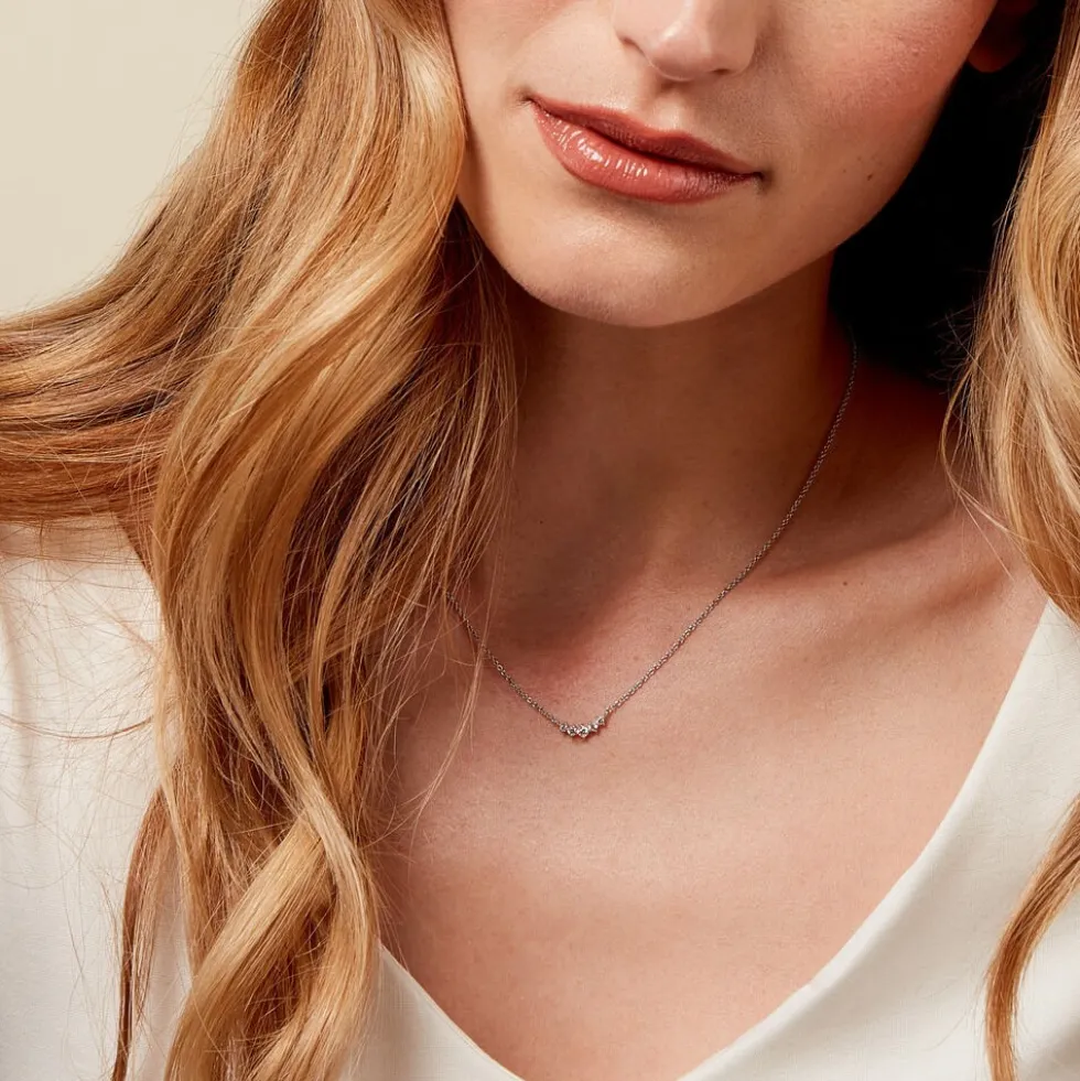 Collier Elinore Argent Blanc Oxyde De Zirconium