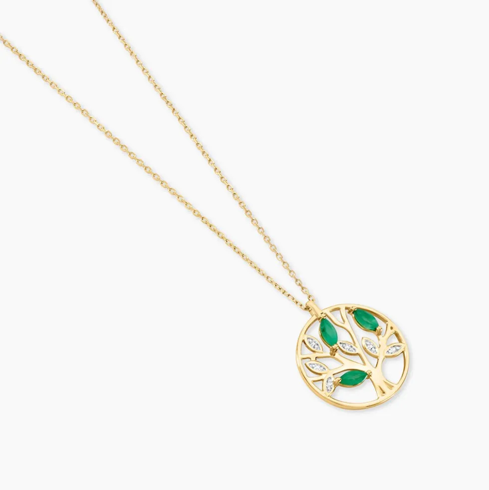 Collier Elsebein Or Jaune Emeraude